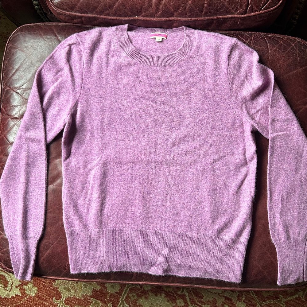 J. Crew Lavender Cashmere Crewneck Sweater